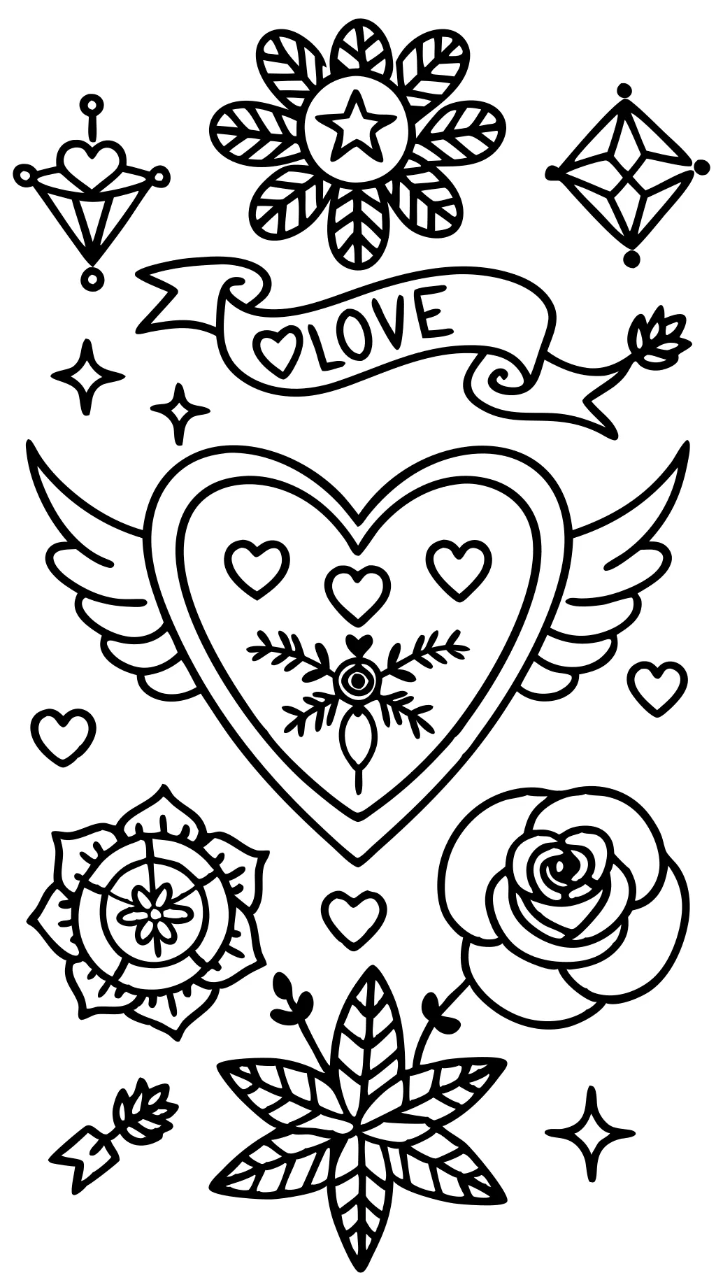 valentine adult coloring pages